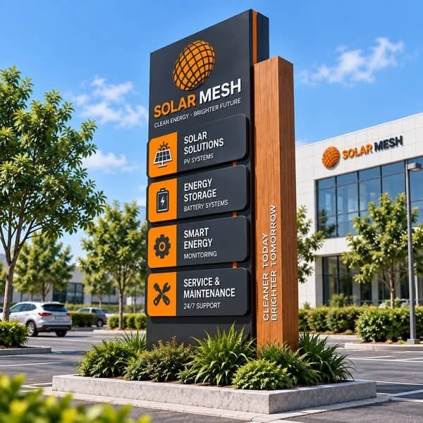 Signage: Acrylic boards and LED sign boards.